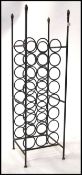 A mid century retro cast metal ebonised wine rack