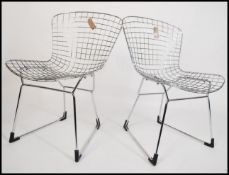 A pair of believed  mid century Harry Bertoia wire