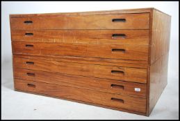 A vintage mid century oak twin section Industrial
