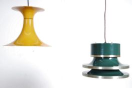 A retro 1970's mustard yellow metal space age ceil