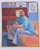 A 1970's oil on canvas painting entitled ' Watchin