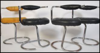 A set of 4 retro 1960's / 1970's chrome dining cha