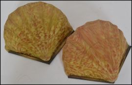 A three piece set of 1930's Art Deco shell wall &