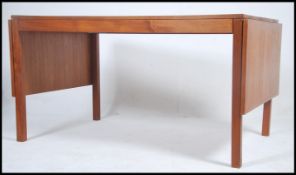 A large 1970's Danish teak wood drop end refectory
