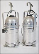 A stunning pair of 20th century polished steel Par