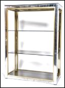 A retro 1970's Italian Brass And Chrome glass 3 ti