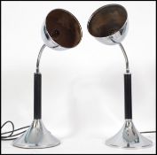 A pair of vintage 20th century  Art Deco goose-nec