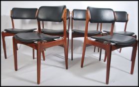 A set of six  Danish teak dining chairs, designed