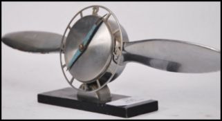 A 1930's Art Deco aluminium and marble propeller m