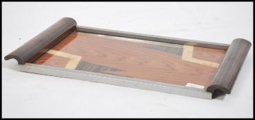 A 1930's Art Deco tray having twin chrome handles