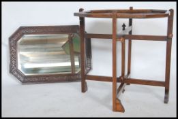 A vintage 20th century oak double sided games tabl