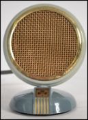 A vintage mid century two tone enamel microphone h