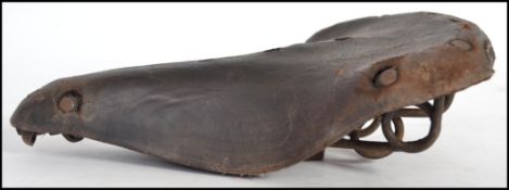 A vintage early 20th century Brooks leather bicycl