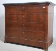 A 19th century French flame mahogany and black/gre