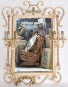 An American rococo steel fabricated and painted wa