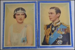 A pair of printed on tin photographs of King Georg