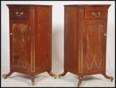 A good pair of regency mahogany inlaid speaker cab