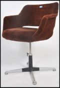 A 1970's retro 20th century office swivel chair be