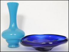 A vintage 20th century light blue light blue large