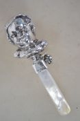 A Victorian hallmarked silver babies rattle in the