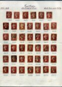 QV Stamps. GB 1d Penny Reds. Set of Plate numbers