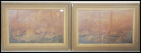 A pair of early 20th century framed and glazed wat