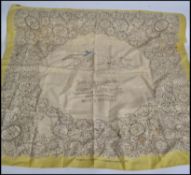A rare early 20th century silk scarf commemorating