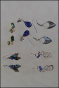 A good collection of ladies silver earrings to inc