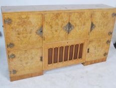 A 1930's Art Deco burr walnut radiogram / cocktail