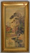 A vintage 20th century oil on canvas painting of a