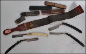 A group of vintage 20th century cut throat razors