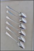 A set of 6 19th century Georgian teaspoons bearing