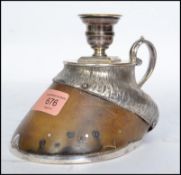 A 19th century Victorian silver plated horse hoof
