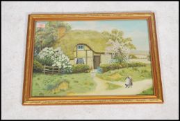 E Blundell; A 20th century oil on board framed and