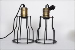 A pair of vintage industrial style pedant ceiling