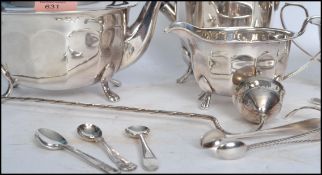 A four piece Sheffield silver plate tea service ha
