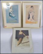 A group of three retro 20th century framed and gla