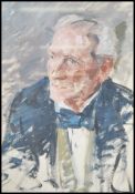 A oil / gouache on canvas portrait painting study
