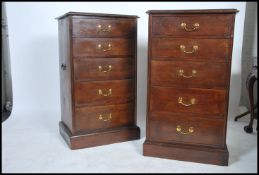 A good pair of Victorian oak and tooled leather pe