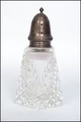 A 19th century silver hallmarked and cut glass sug