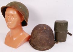 US VIETNAM HELMET & CANTEEN