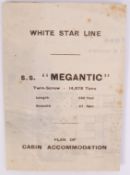 WHITE STAR LINE RMS MEGANTIC CABIN PLAN