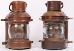 ANTIQUE COPPER SHIPPING LAMPS