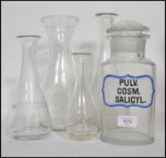 An Italian early 20th century apothecary jar with good notation to front in latin for PULV COSM