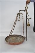 A set of vintage 20th century agricultural / industrial large beam scales of brass construction