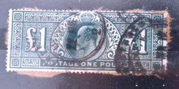 STAMPS Edward 7th £1 British stamp. Use with postmark dated 22/03/1912.SG cat value £750