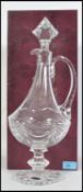 A 20th century boxed Cut glass crystal Taille - Maine Decanter / Claret Jug with stopper in original