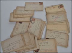 Postal History; a collection of 19th century Victorian pre paid postal return business and banking