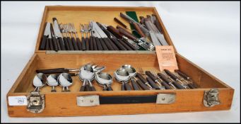 An eight person setting of retro 20th century vintage cutlery by George Butler and Co having