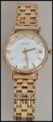 A vintage 9ct gold gentleman's Excalibur 17 jewel incabloc Swiss movement wristwatch having a 9ct